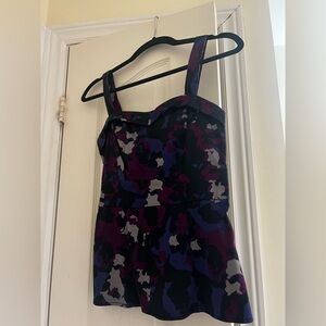 Dynamite Purple & Black Abstract Tank Top with Back Zipper